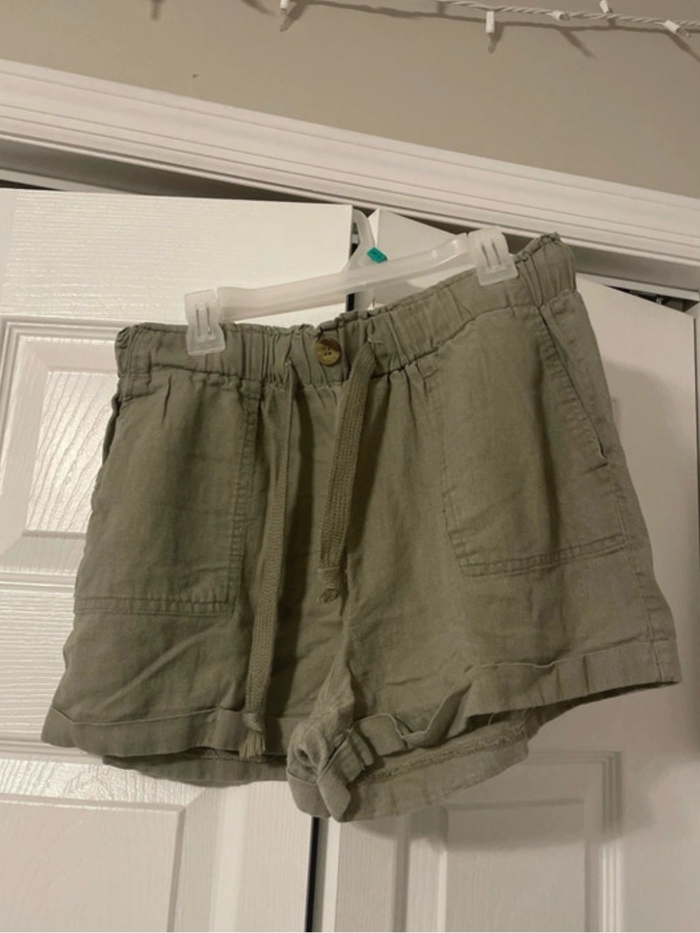 Charlotte Russe Olive Green Utility Drawstring Shorts
